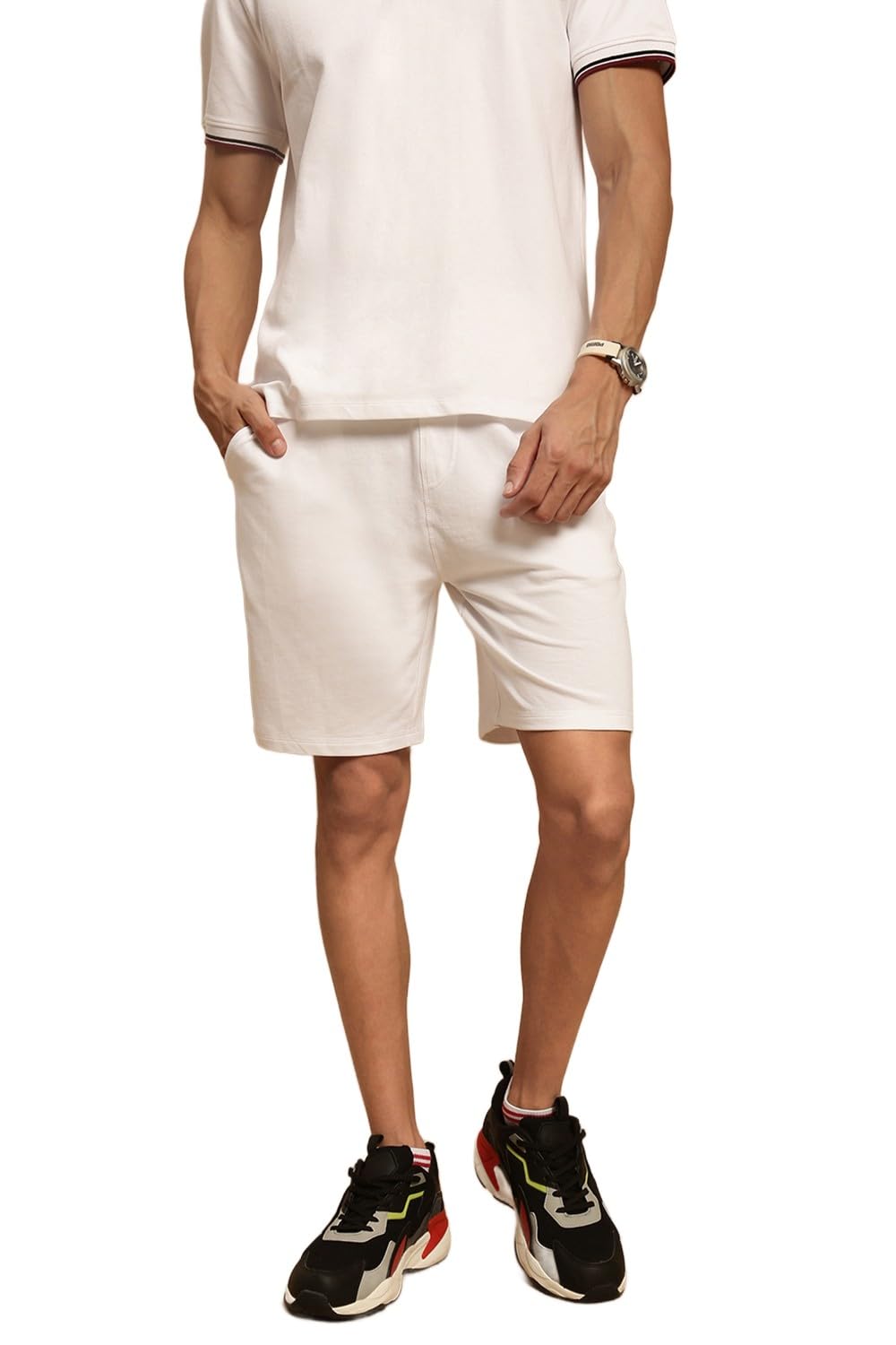 Men Basic Cotton Drawstring Shorts Knitted Weave Slim Fit Comfortable Casual Wear Regular Use Solid Everyday Bottom Wear Home Travel Lounge Active Comfort Styling Shorts-image-14