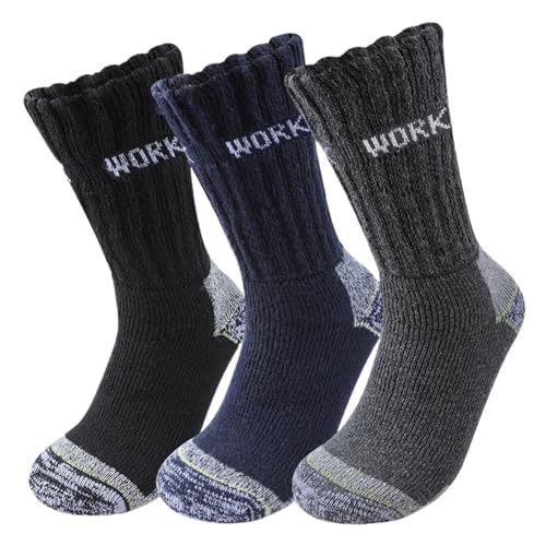 Chaussettes hiver homme en laine mi-mollet anti-froid confortables