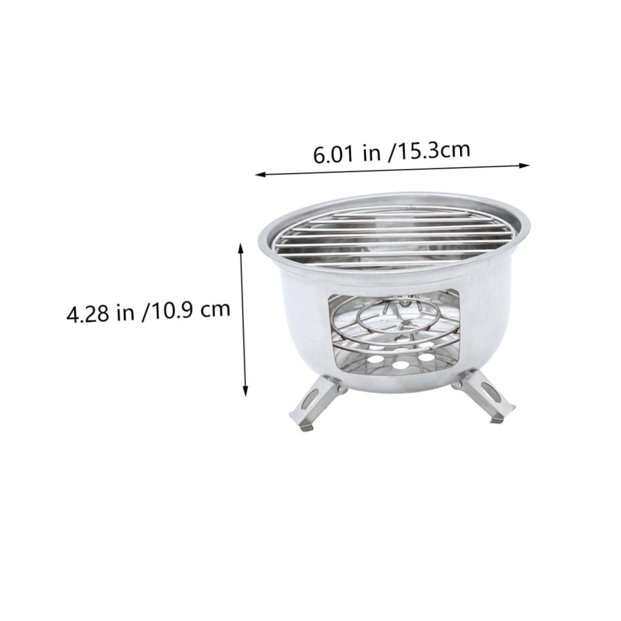 Totority Compact Round Camping Grill Portable Bbq Stove Small Stainless Barbecue Perfect for Outdoor Activities