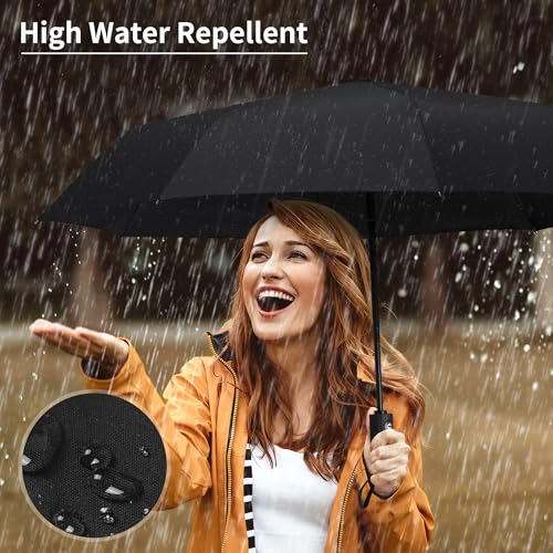 seniny windproof travel umbrella automatic umbrellas for rain portable amp compact umbrellas for backpack strong uv for protection folding small sun umbrella for car walking