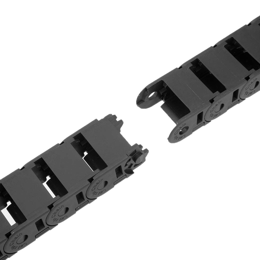 sourcing map cable abierto de cadena de arrastre tipo abierto con conectores finales r38 18x25mm 1,5 metros