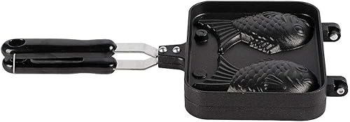 Miniatura 5 de Taiyaki - Molde doble para panqueques japonés en forma de pez, sartén para hacer gofres con mango de calor, herramienta de cocina para el hogar,