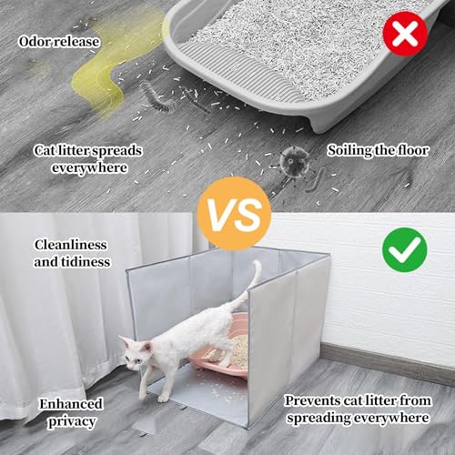 Arenero para gatos de alta cara para evitar caos en el salon y casa 8