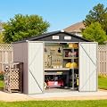 Breezestival 8x6 FT Outdoor Storage Shed Brown
