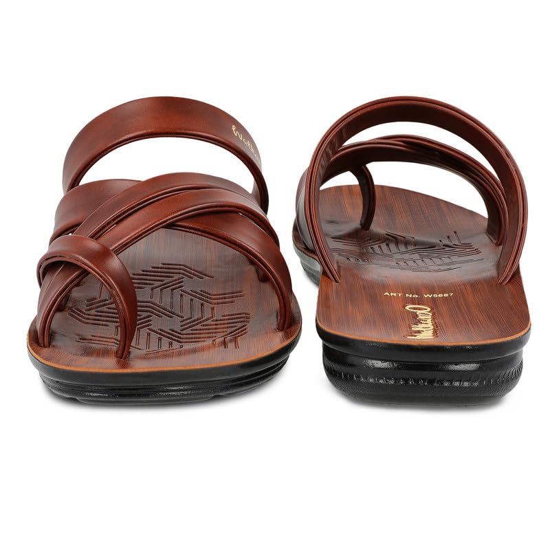 Image of WALKAROO Men's Fashion Sandals with Toe Ring, Cross Straps and Lightweight - W5687