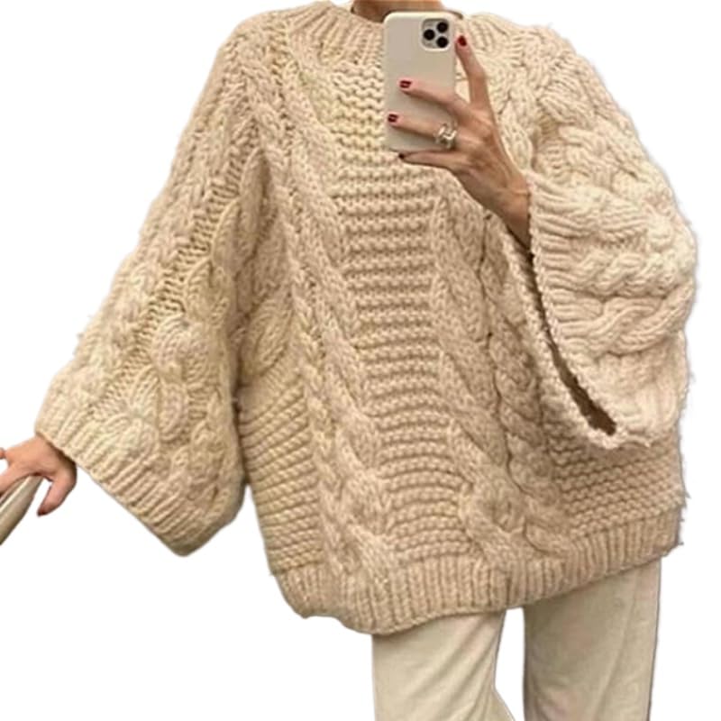 トップス Fluffy loose knit beige Amazon.com: Pullover Sweaters for Women Long Sleeve Round
