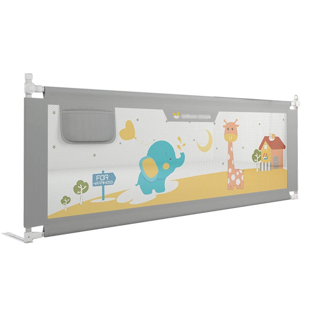 Barandillas para Cama, Protectores de Descanso con Altura Ajustable para Mayor Seguridad y Estabilidad para niños, fáciles de Usar (Color: Gris, Tamaño: 200 cm)
