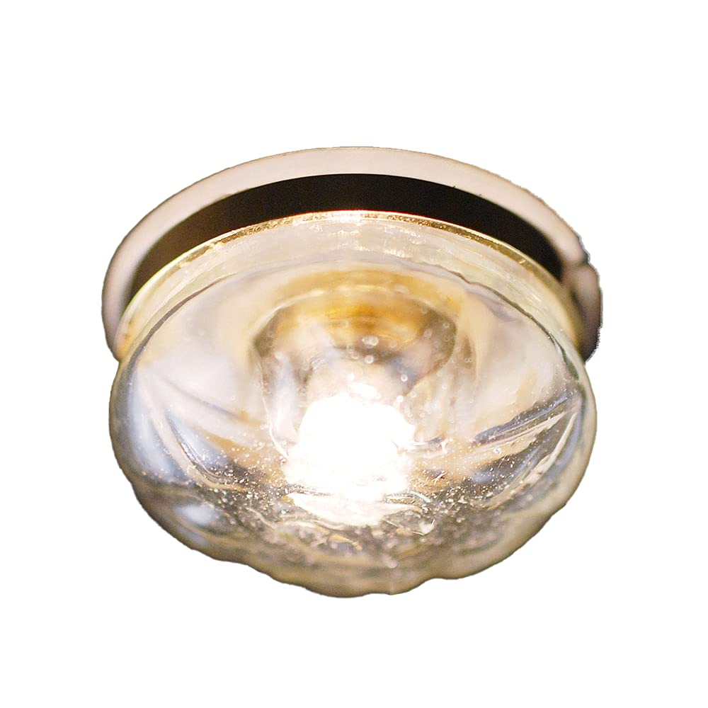 Melody Jane Dollhouse Round Ceiling Light Clear Rose Globe Shade Electric 12V Lighting
