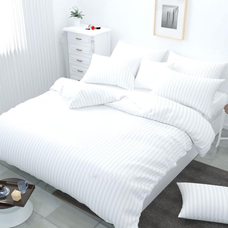 Femfairy Soft Glace Cotton Duvet Cover Single Bed Quilt Cover for Single Bed Size with Zipper Blanket Single Bed Single Rajai Duvet Cover for Single Size Zippered Duvet Cover, (60" x 90) White-image-26