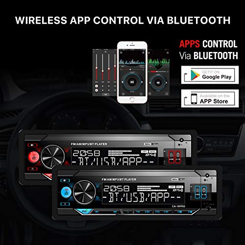 Single Din Bluetooth Car Stereo: Mechless Multimedia Digital Car Audio - In Dash Mp3 Player With Dual Usb/Sd/Aux-In Fm/Am Radio Receiver Wireless Remote Control #TOP6