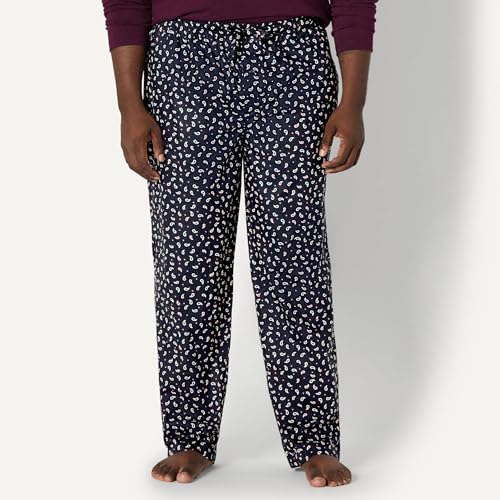 Image of Amazon Essentials Men's Cotton Poplin Straight-Fit Pajama Pants with Pockets, Elastic Waist, Drawstring