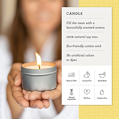 Lizush Luxury Spa Gift Basket And Self Care Gifts For Women With Grapefruit Soap Bar And Scrub Lemongrass Bath Salt, Lip Balm, Candle, Facial Mask, Sponge - Lizush Card - 7 Piece Set #TOP1