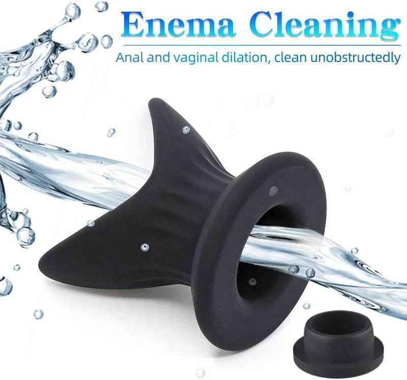 Black Hollow Butt Plug, Silicone Butt Plug Anal Expander Vaginal Expander Anal Stretcher for Anal Trainer Anal Play, BDS Adult Sex Toys Anal Toys for Men & Women Gay Couples(M): L