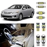 AUTOGINE 6 Piece White LED Interior Lights Kit for Toyota Corolla 2003 2004 2005 2006 2007 2008 2009...