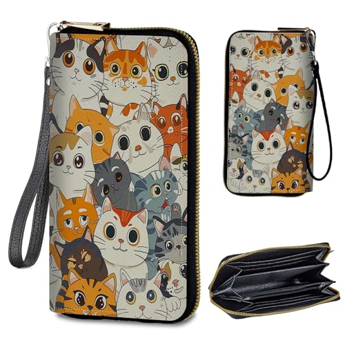 Image of Womens Wallet PU Leather Wristlet Wallets for Women, Large Capacity Lady Fashion Wallet Card Holder Zipper Wallet