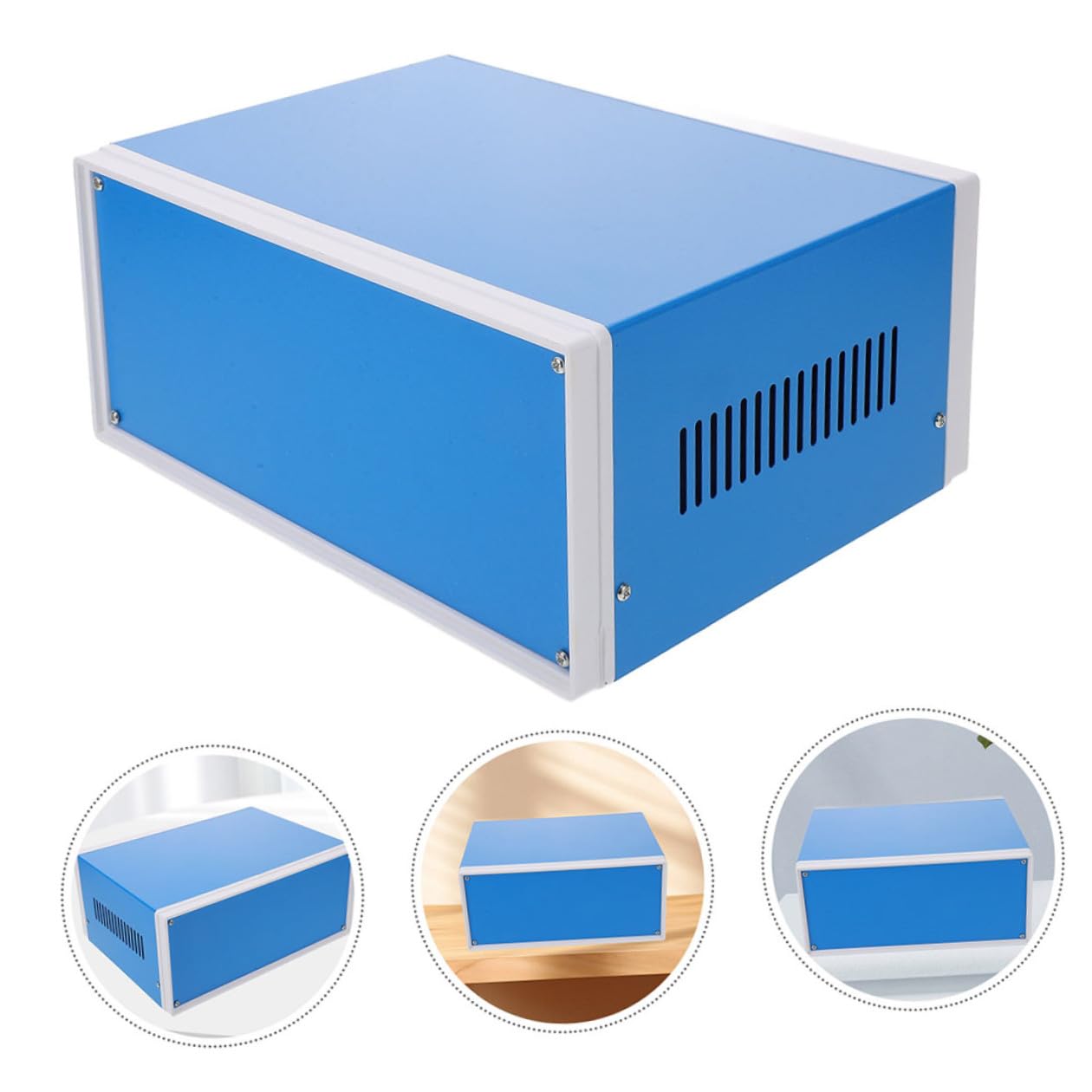 Anneome Blaues Metall Anschlussdose aus Eisen für Elektroprojektkasten mit Schneller Installation und Elegantem Design für Selbstgemacht Elektronikprojekte und Außenbereich