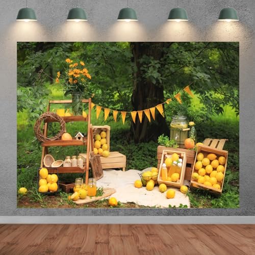 Fondo fotográfico Lemon 10x8ft para picnic y eventos miniatura 2