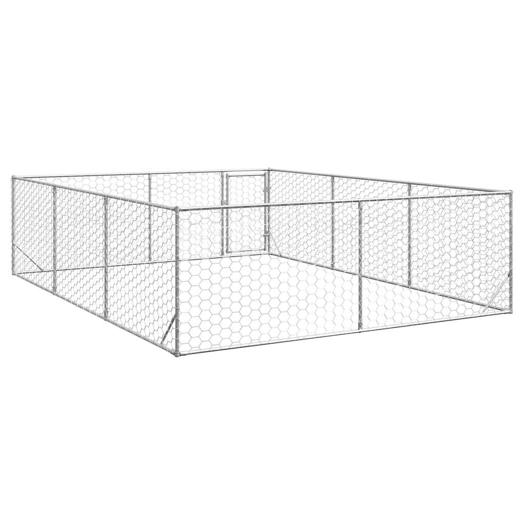 vidaXL Niche d'extérieur pour Chien avec Porte, 3 x 4 x 1 m, Acier galvanisé
