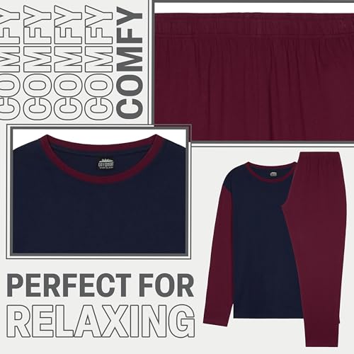 Mens Pajama Set, Soft Long Sleeve Loungewear for Men & Teens4