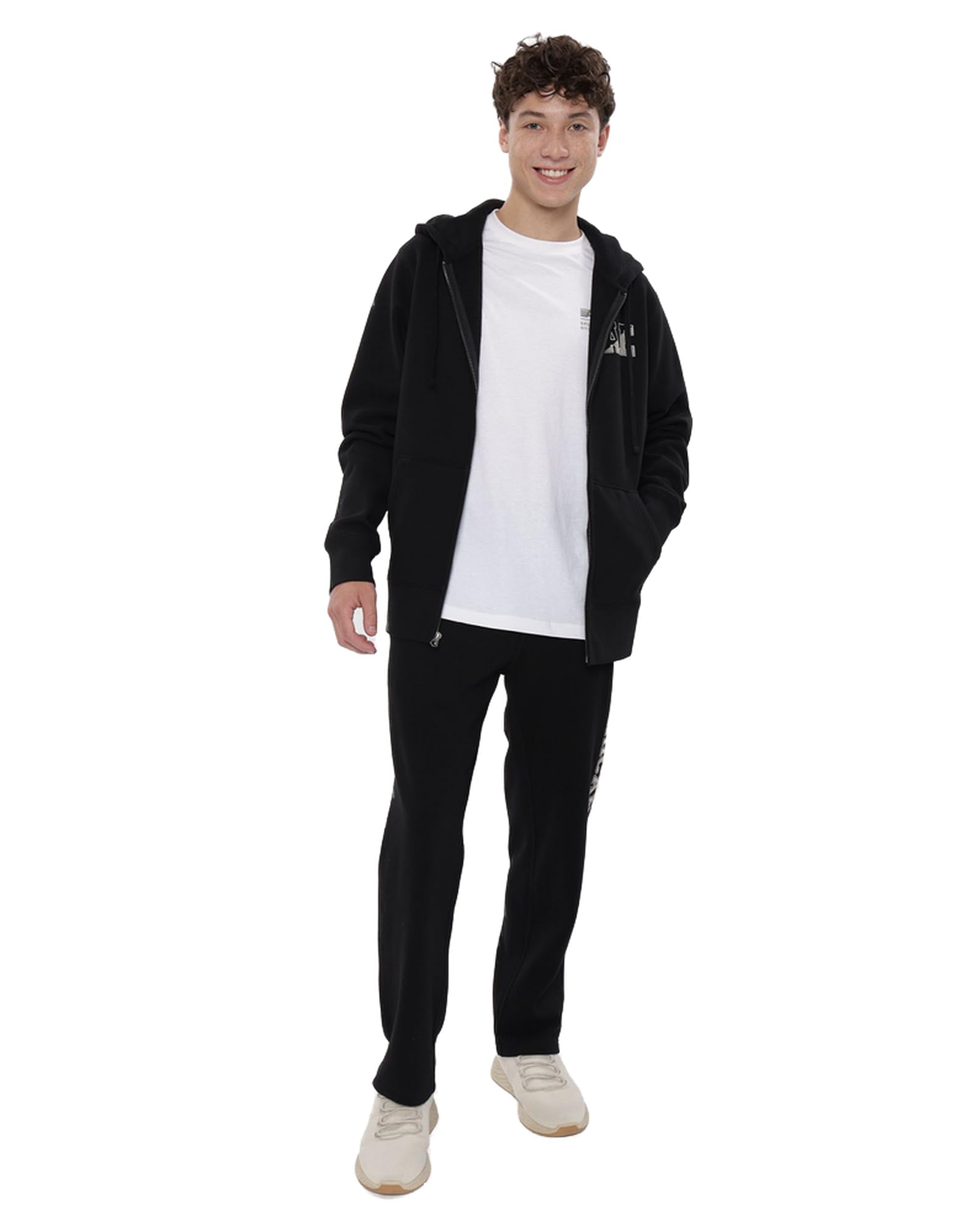 American EagleMens U-0196-1905-073 Graphic Zip-Up Hoodie XL True Black