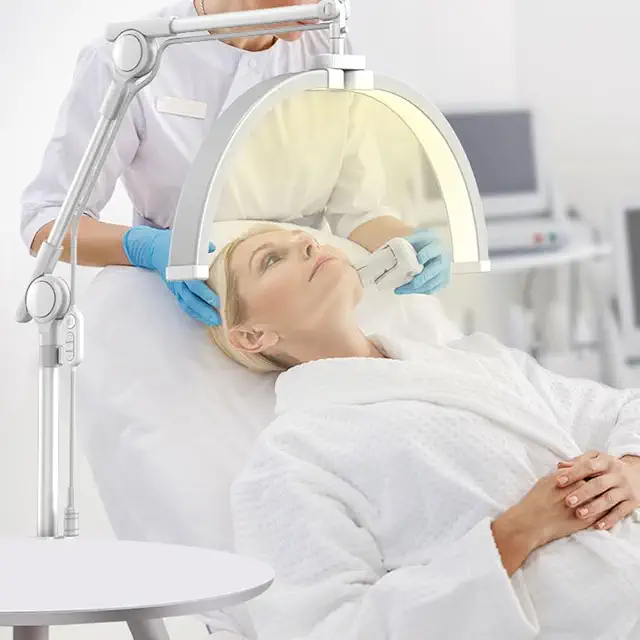 LOGT Wimpern Lampe 360° Drehbare Halbmond Lampe 32W für Make-up Künstler