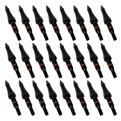 MOLFUJ 24pcs Archery Arrow Tips 100 Grain Field Tips 5/16 Inch Screw in Bullet Points Archery Target Crossbow Practice Tip for Arrow Recurve Bow Compound Bow Hunting Bow Arrow Target Practice