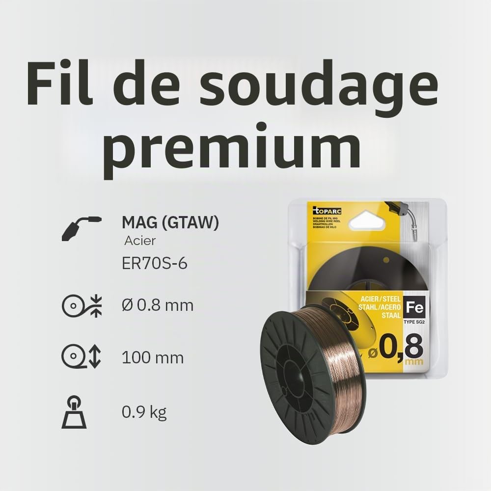 GYS - Bobine de Fil Acier Ø 1.0 G3Si1/ER70S-6-5kg - 200mm - CONSOMMABLE Soudure MIG/MAG