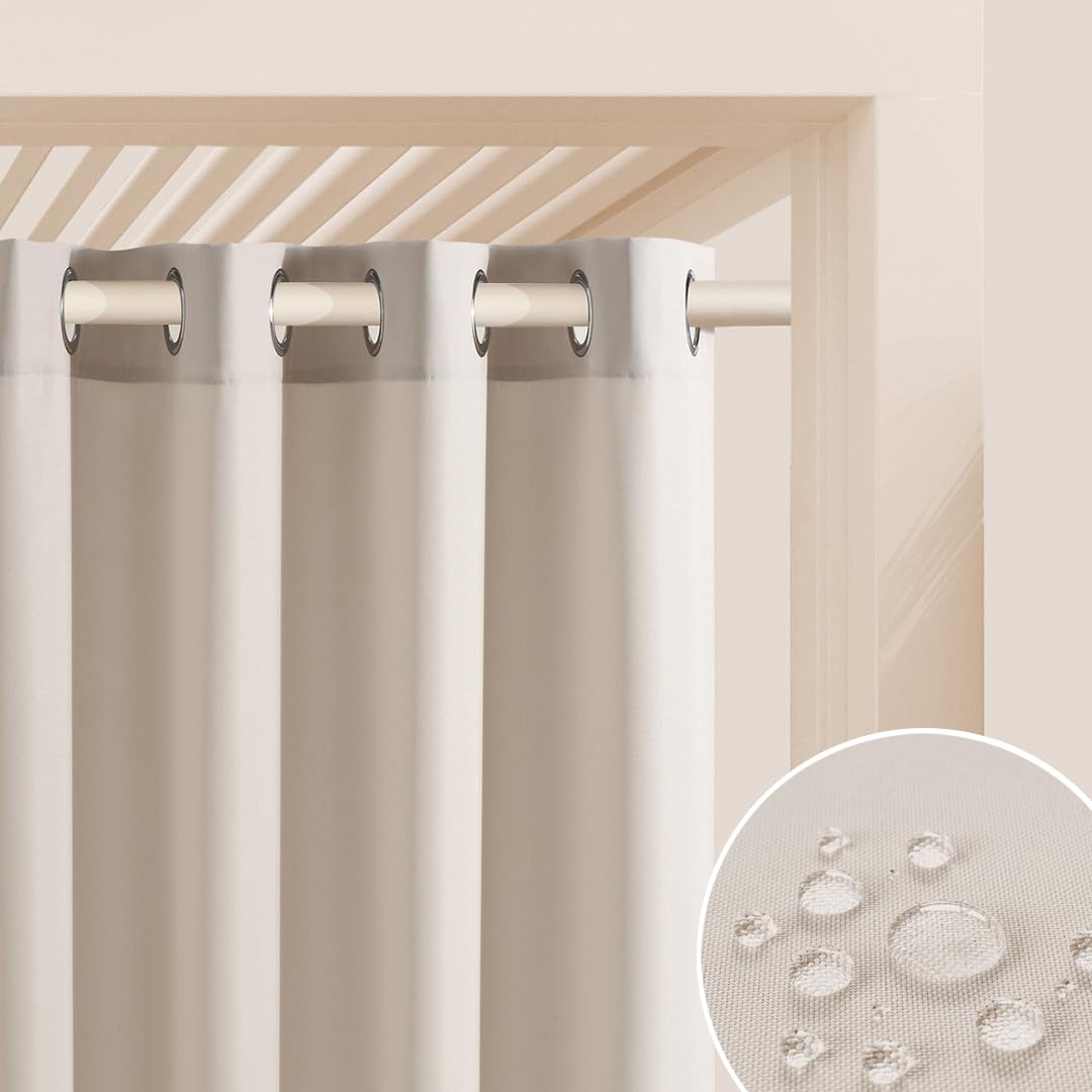 ROOM99 Garden Line - Cortinas para Exteriores con Ojales, 155 x 200 cm de Ancho x 200 cm de Alto, Resistente a la Intemperie, Impermeable, protección Solar, para jardín, Resistente al Viento, Color