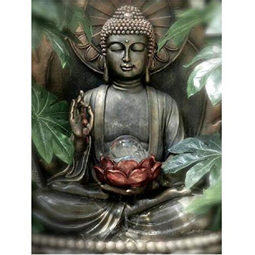 MAIYOUWENG Jigsaw Puzzle 1000 Stück Holzpuzzle Lotus Buddha-Statue Familienschmuck Cover