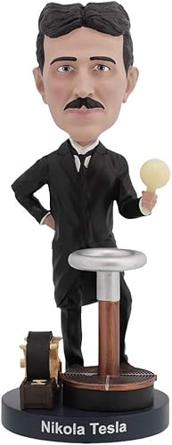 Royal Bobbles Nikola Tesla Bobblehead, figura realista de poliresina premium, número de serie único, detalles exquisitos