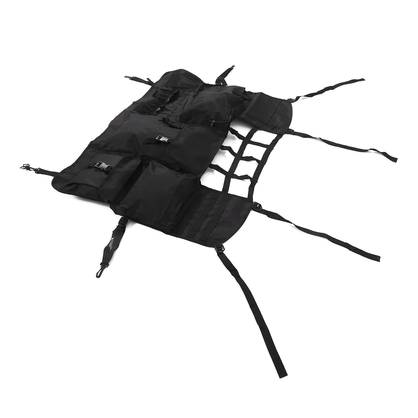 Bolsa de almacenamiento para respaldo de asiento, organizador negro con múltiples bolsillos para coche, repuesto para accesorios, Material de tela duradero, fácil instalación