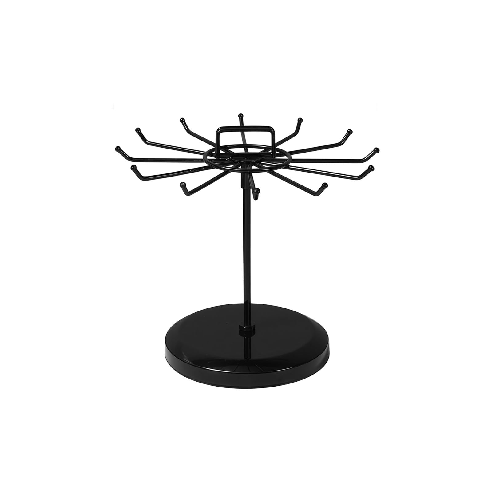 Kaeltsyn Dark Coated Rotating Jewelry Storage with Photo Frame and Sturdy Iron Construction Handcraft Fair Display Rack