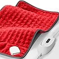 Heating Pad for Back Pain and Period Cramps Relief, 12"x 24" Large Electric Heating Pad, Auto Shut Off, Machine Washable, for Period Cramps, Muscle Aches, Arthritis, Shoulder, Dry and Moist, Red