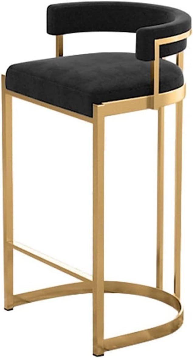 Bar Stools 90cm Nordic Luxury High Stool Modern Simple Back Bar Chair Coffee Shop Bar Island Chair Bar Chairs (Black)-image-43