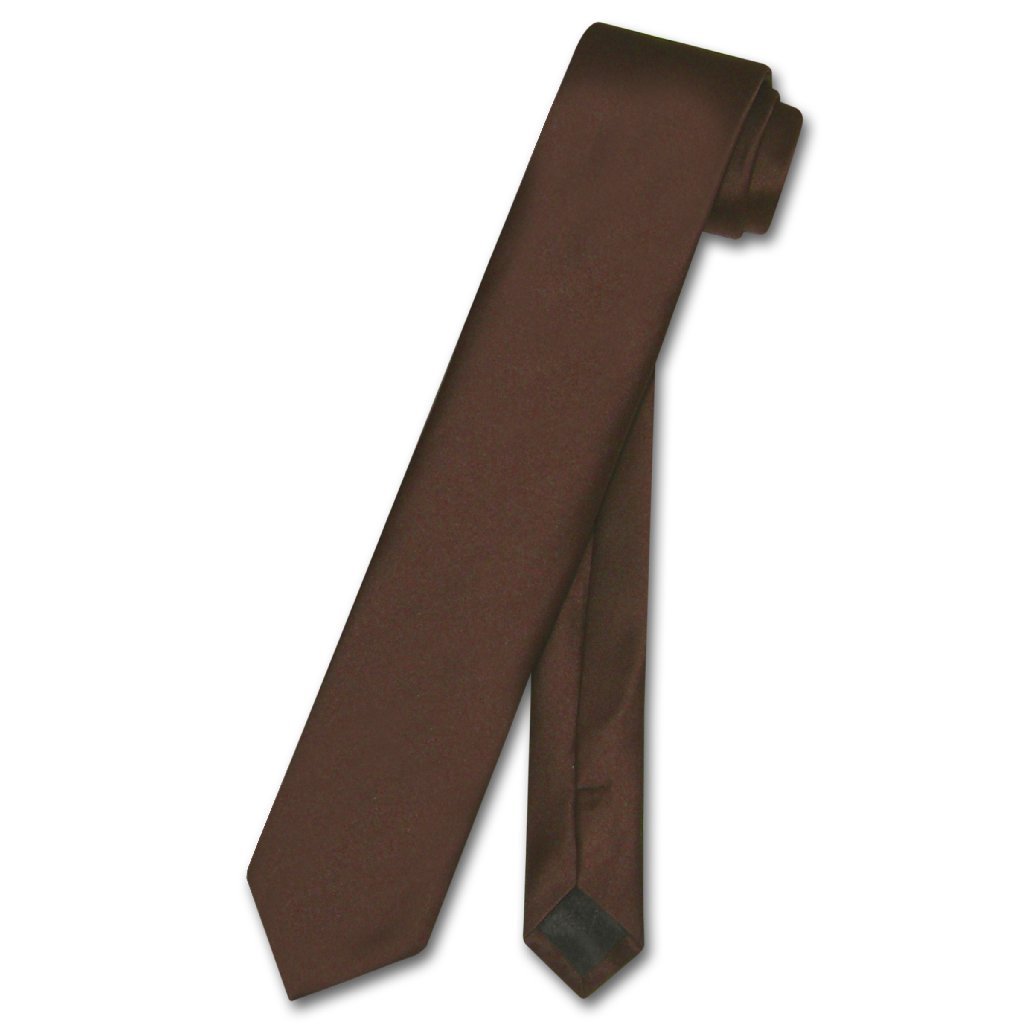 Vesuvio Napoli Narrow NeckTie Skinny CHOCOLATE BROWN Men's Thin 2.5