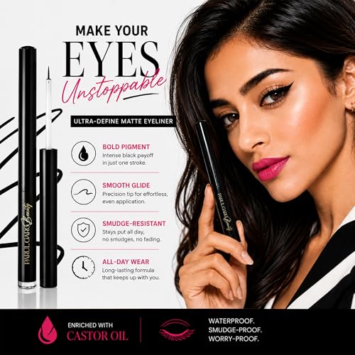 Image of Parul Garg Beauty Black Liquid Eyeliner - Smudge-Proof & Water-Resistant | Long-Stay, Quick-Drying & Matte Finish | 3ml (Black)