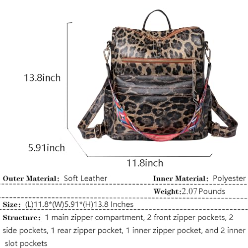 Image of Women's Fashion Backpack Purse for Women Leather Multipurpose Design Ladies Shoulder Bag Travel bag Satchel Handbags