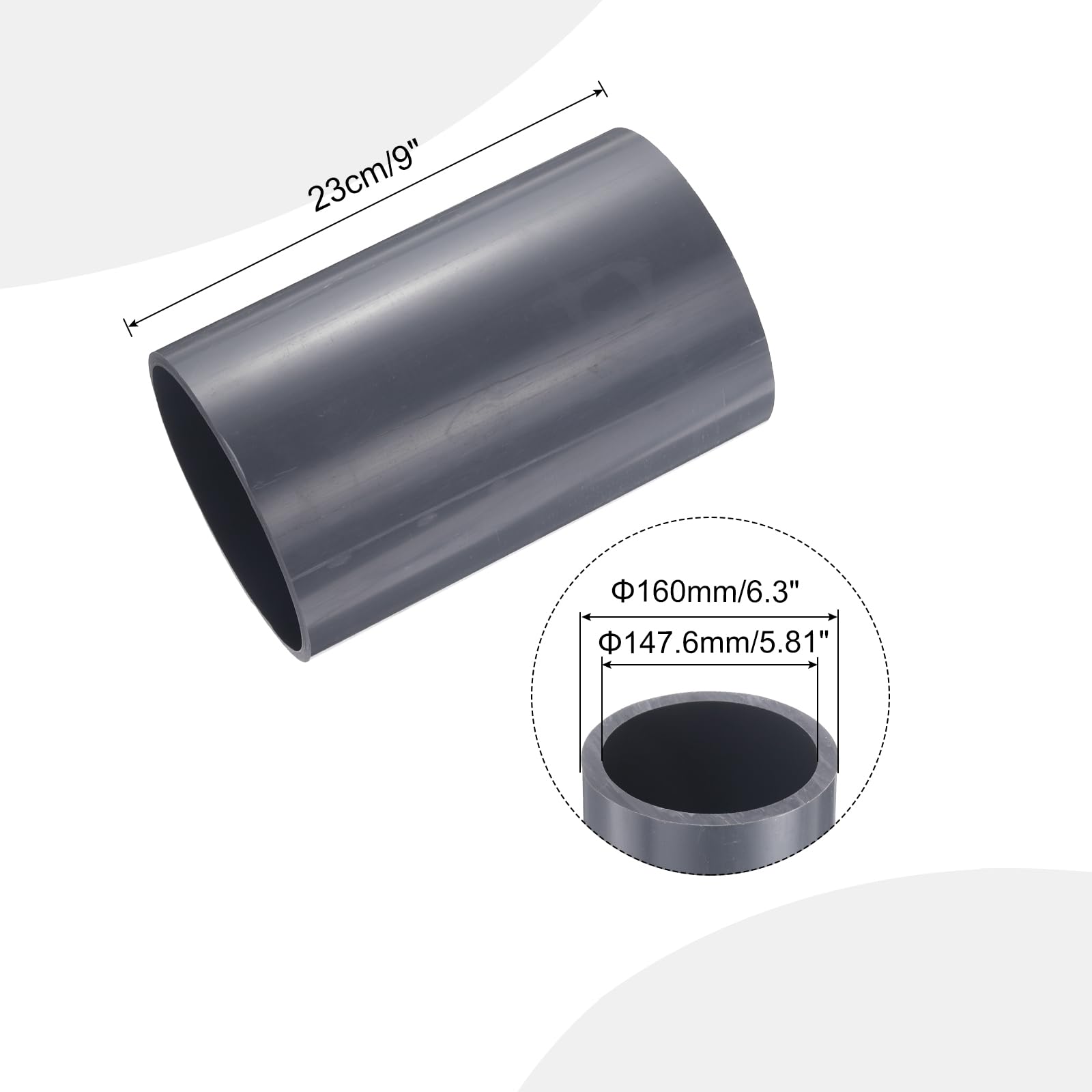 MECCANIXITY 1 Inch PVC Rigid Tube Round Pipe Tubing