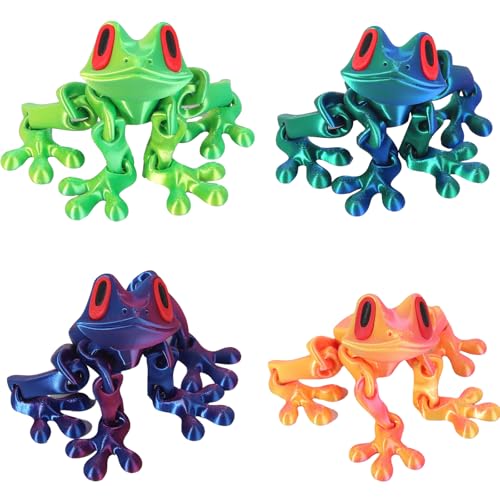 Set 4 imanes decorativos de rana 3D articulados