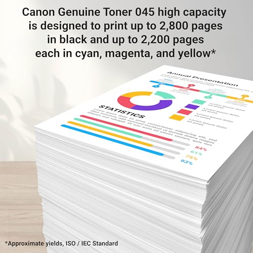 Image of Canon Genuine Toner, Cartridge 045 Cyan, High Capacity (1245C001), 1 Pack, for Canon Color imageCLASS MF634Cdw, MF632Cdw, LBP612Cdw Laser Printers