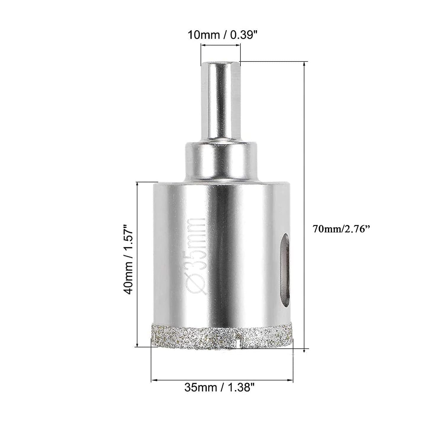 TOP-VIGOR 35mm Diamond Drill Bit Glass Hole Saw Set, Hollow Core Drill Bit with Spotting Drill Bit - Image 2
