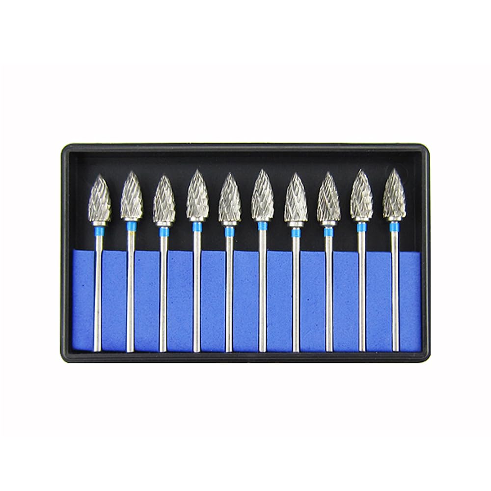 Airgoesin 10pcs HP Cutting Burs Drill Polisher Cutter Tungsten Carbide, 2.35mm Shaft Plaster Alloy Acrylic Polishing