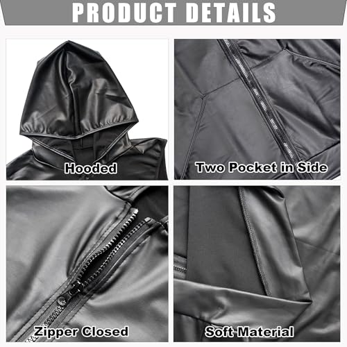 Men's Faux Leather Vest Sleeveless Undershirt Wet Look Round Neck Tank Top Nightwear4