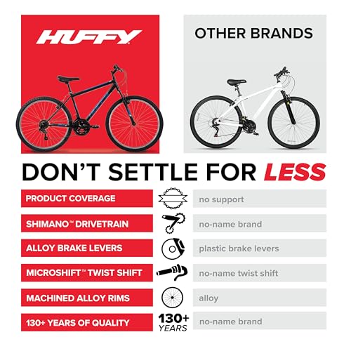 Image of Huffy Stone Mountain Bike for Men and Women, 20 inch /24 inch /26 inch, 6-Speed (20 inch) or 21-Speed, Front or Dual Suspension (Varies), Multiple Colors, Adjustable Saddle, Shimano Equipped, All-Terrain Tires