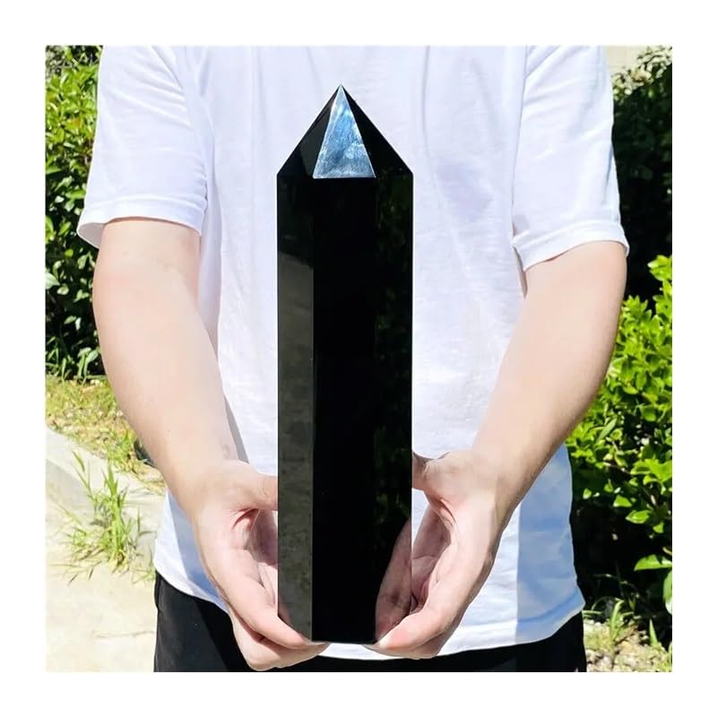 Obélisque d'obsidienne de 500g : colonne de cristal de quartz d'exception - 4