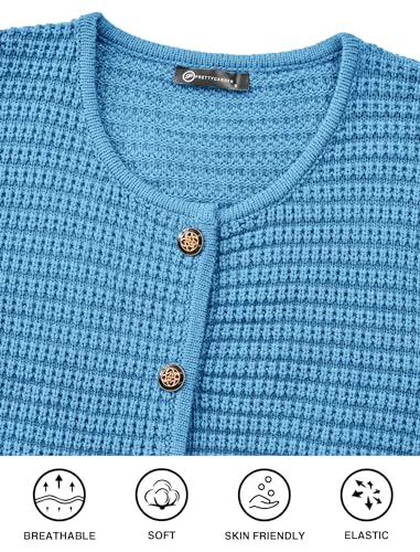 PRETTYGARDEN Women Knit Cardigan Sweaters Fall Fashion Long Sleeve Open Front Button Down Trendy Casual Jacket Winter Clothes