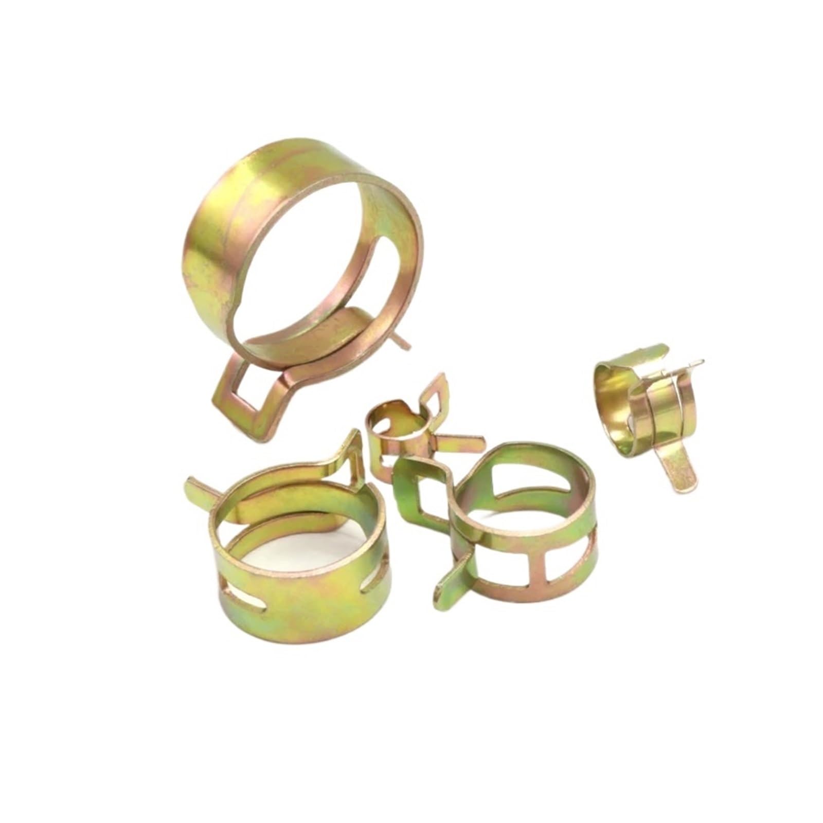10/20/50 sztuk 65MN stal manganowa ocynkowana sprężyna zacisk do węża średnica wewnętrzna 5mm-25mm elastyczna stalowa klamra fajka wodna Hoop (Color : Metallic, Size : ID 22mm 50pcs)