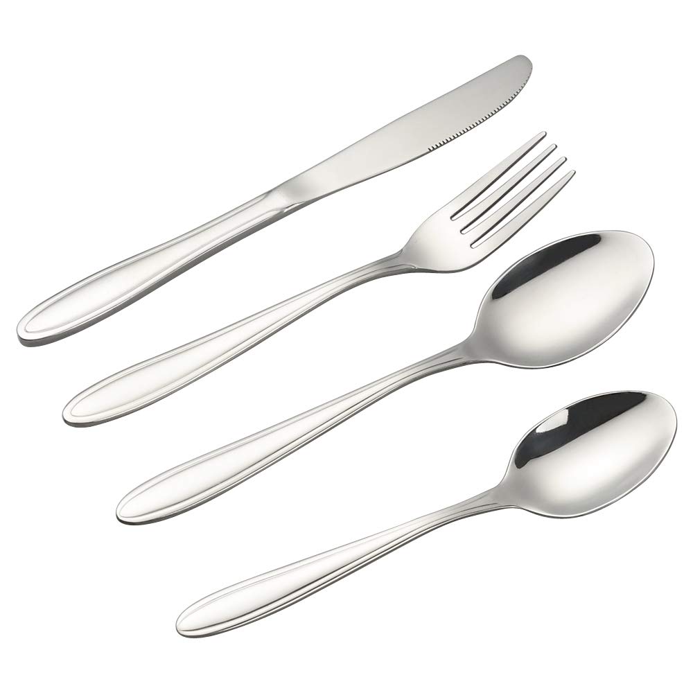 Juegos de cubiertos de cocina de 32 piezas, cubiertos de acero inoxidable para 8 personas