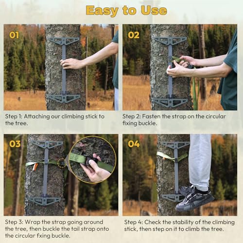 Tomaki Aluminum Hunting Climbing Sticks, Non-Slip Tree Step, 4 Pack