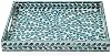Bandeja de Servir de 15.7" x 11.8", Bandeja de Mosaico con Incrustaciones de Madreperla y Laca, Bandeja Rectangular de Madera con Manijas para Té, Desayuno en Cama, Mesa (Azul) 6